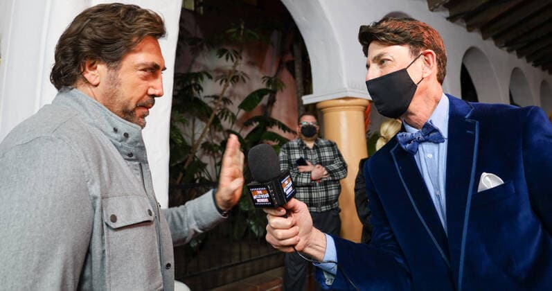 March 11, 2022, Santa Barbara, California, USA: Being the RicardosÃ¢â‚¬Â star Javier Bardem is interviewed by BJ Korros of The Hollywood Moment on the Red Carpet at the historic Arlington Theater on March 10, 2022 during the 37th Santa Barbara International Film Festival (SBIFF). where he is receiving the Maltin MasterÃ¢â‚¬â ¢s Award. Santa Barbara USA - ZUMAk144 20220311_znp_k144_101 Copyright: xAmyxKatzx