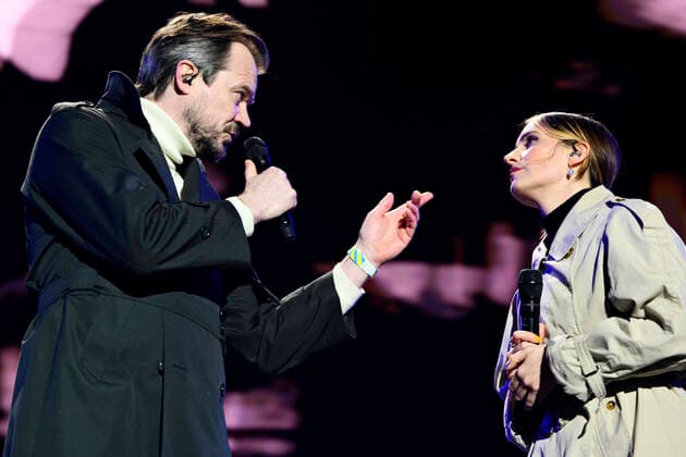 Peter Sommer feat Selina Gin during Together for Ukraine concert at Raadhuspladsen Saturday 12 March 2022 TV 2 and DR have joined forces for a support concert for the victims in Ukraine where the victims of the war, Copenhagen Denmark  Copyright: PhilipxDavali PhilipxDavalix COP10246 spdk20220312-235544-L