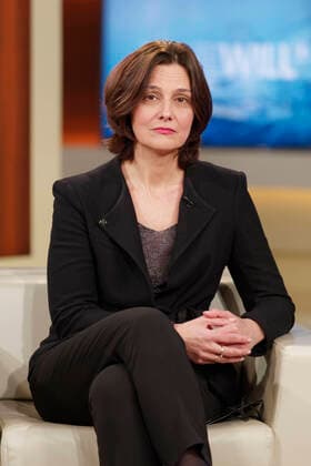Katja Petrovskaya on Anne Will 2022 03 13, Germany, Berlin Katja Petrovskaya, German Ukrainian writer, literary scholar and journalist, guest on Anne Will on German televisions First ARD political talk show Attack on Ukraine how can Putins war be ended