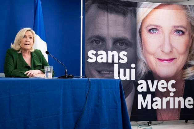 Bilder des Jahres 2022, News 03 März News Themen der Woche KW11 News Bilder des Tages Paris, France, March 14, 2022 - Press conference of the French far right party Rassemblement National (RN) presidential candidate Marine Le Pen about energy.  Copyright: xAlexisxSciardx