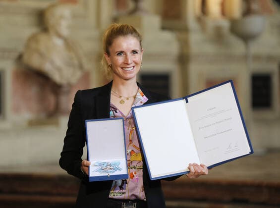 Award of the Bavarian Order of Merit by the Bavarian Minister President Dr Markus Söder Jessica von Bredow Werndl, Munich Bavaria Germany Antiquarium of the Residence