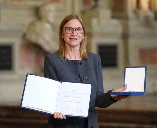 Award of the Bavarian Order of Merit by the Bavarian Minister President Dr Markus Söder Lisa Brennauer, Munich Bavaria Germany Antiquarium of the Residence