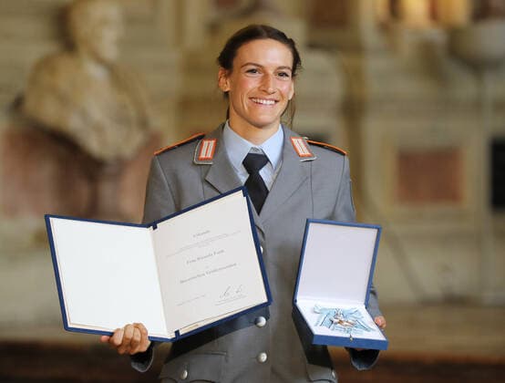 Award of the Bavarian Order of Merit by the Bavarian Minister President Dr Markus Söder Ricarda Funk, Munich Bavaria Germany Antiquarium of the Residence