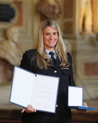 Award of the Bavarian Order of Merit by the Bavarian Minister President Dr Markus Söder Natalie Geisenberger, Munich Bavaria Germany Antiquarium of the Residence