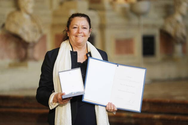 Award of the Bavarian Order of Merit by the Bavarian Minister President Dr Markus Söder Dr Martina Stauch, Munich Bavaria Germany Antiquarium of the Residenz