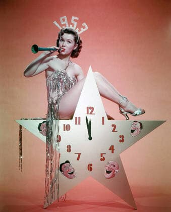 Debbie Reynolds, wearing a tiara celebrating the new year of 1953. File Reference 34145-724THA  Copyright: xCinemaxLegacyxCollection ThexHollywoodxArchivex 34145-724THA