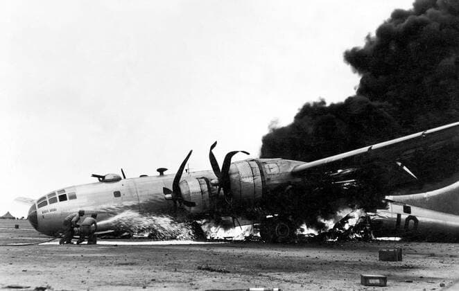 The invasion of Iwo Jima began on February 19, 1945, and continued to March 27, 1945. The battle was a major initiative of the Pacific Campaign of World War II. The Marine invasion was charged with the mission of capturing the airfields on the island, which up until that time had harried U.S. bombing missions to Tokyo. Once the bases were secured, they could then be of use in the impending invasion of the Japanese mainland.<br ><br > The battle was marked by some of the fiercest fighting of the War. The Imperial Japanese Army positions on the island were heavily fortified, with vast bunkers, hidden artillery, and 18 kilometres of tunnels.The battle was the first U.S. attack on the Japanese Home Islands and the Imperial soldiers defended th Supplier:xCPAxMediaxCo.xLtd. 1060_05_CPA0032066
