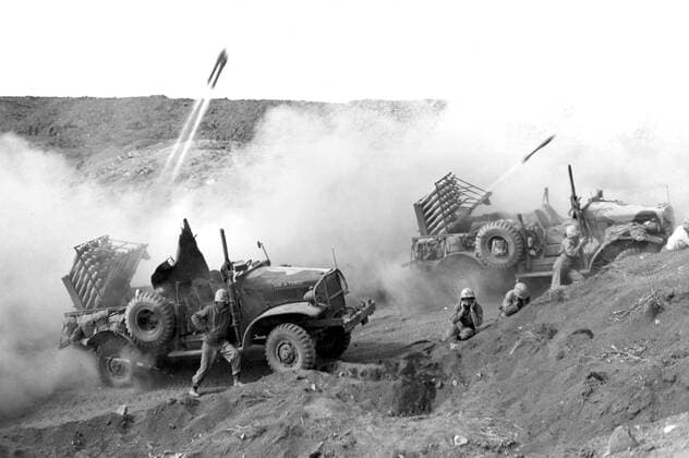 The invasion of Iwo Jima began on February 19, 1945, and continued to March 27, 1945. The battle was a major initiative of the Pacific Campaign of World War II. The Marine invasion was charged with the mission of capturing the airfields on the island, which up until that time had harried U.S. bombing missions to Tokyo. Once the bases were secured, they could then be of use in the impending invasion of the Japanese mainland.<br ><br > The battle was marked by some of the fiercest fighting of the War. The Imperial Japanese Army positions on the island were heavily fortified, with vast bunkers, hidden artillery, and 18 kilometres of tunnels.The battle was the first U.S. attack on the Japanese Home Islands and the Imperial soldiers defended th Supplier:xCPAxMediaxCo.xLtd. 1060_05_CPA0032076