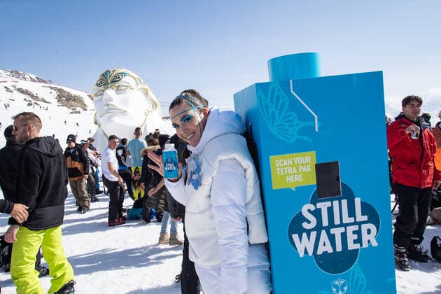 Illustration shows people enjoying the Crystal Garden stage at 2000 meters at the second edition of the Tomorrowland Winter 2022 music festival, Saturday 19 March 2022, in Alpe D Huez, France.  OLIVIERxVIN 23215611