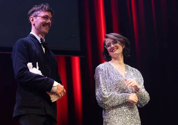 AArets Saer Bodil goes to Kenneth Ladekjaer and Jess Nicholls for Flugten The Bodil Prizes 2022 will be awarded at the Folketeatret in Copenhagen, Saturday 19 March 2022, Copenhagen Denmark  Copyright: fotograf@clausbech.dk ClausxBechx COP10274 spdk20220319-233428-L