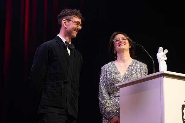AArets Saer Bodil goes to Kenneth Ladekjaer and Jess Nicholls for Flugten The Bodil Prizes 2022 will be awarded at the Folketeatret in Copenhagen, Saturday 19 March 2022, Copenhagen Denmark  Copyright: fotograf@clausbech.dk ClausxBechx COP10274 spdk20220319-233544-L