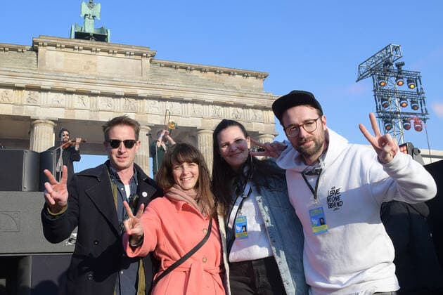 Sound of Peace The organizers at the ãSOUND OF PEACE The great peace event in front of the Brandenburg Gate on 20 03 2022 Photopress Mueller
