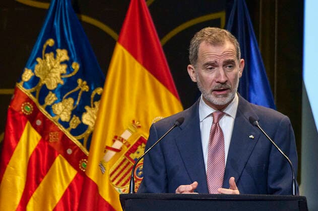 21-03-2022 Valencia King Felipe attend the presentation of the 2021 national innovation and design awards at the palacio de congresos in Valencia. No Spain Â  Copyright: xPPEx