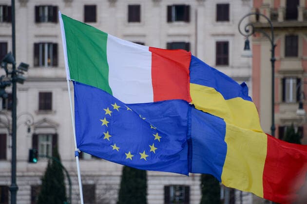 Flag during Together for Peace , anti war demonstration in Piazza San Govanni, News in Rome, Italy, March 20 2022  Copyright: xGloriaxImbrognox xipa-agency.netx xx 0