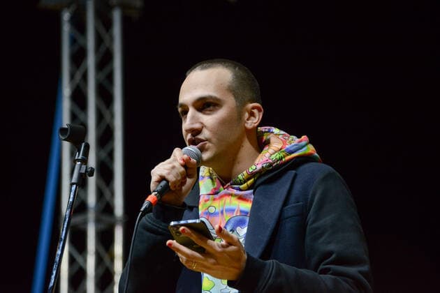 Petro Turano, actor during Together for Peace , anti war demonstration in Piazza San Govanni, News in Rome, Italy, March 20 2022  Copyright: xGloriaxImbrognox xipa-agency.netx xx 0
