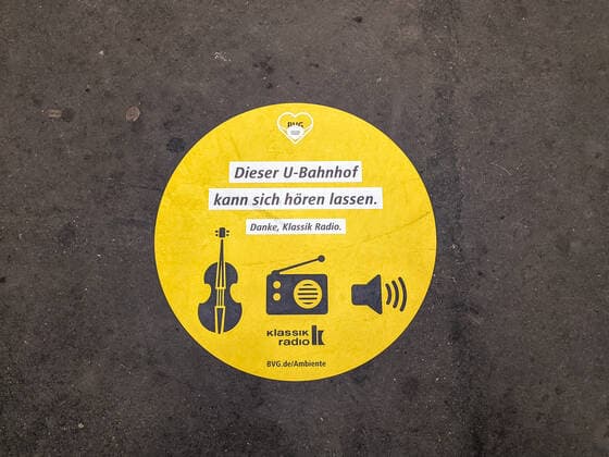 KLassik in the underground This underground station can be heard Thank you, Klassik Radio The BVG sounds the underground station Moritzplatz in Berlin Kreuzberg with classical music Berlin Friedrichshain Kreuzberg Berlin Germany