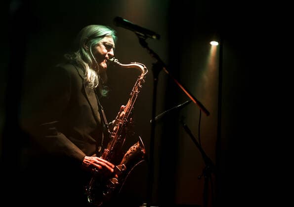 Concert by Bohren Der Club of Gore , Festival opening SONIC MORGUE, Silent Green Berlin Bohren Der Club of Gore , Morten Gass Organ, Mellotron, Fender Rhodes, Baritone Guitar, Drums Robin Rodenberg Double Bass, Drums Christoph Clöser Saxophone, Fender Rhodes, Piano, Vibraphone, Drums