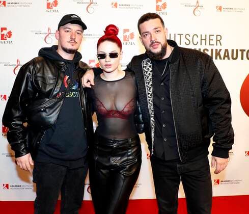 Montez, Badmomzjay and Takt 32 at the German Music Authors Award 2022 at the Hotel RITZ CARLTON Berlin Redaktion Laurent, Berlin 24 03 22