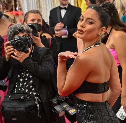 Vanessa Hudgens arrives for the 94th annual Academy Awards at the Dolby Theatre in the Hollywood section of Los Angeles on Sunday, March 27, 2022.  LAP2022032706 JIMxRUYMEN
