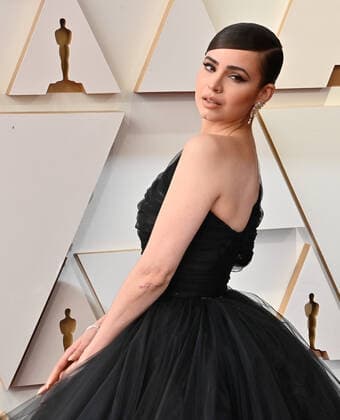 Sofia Carson arrives for the 94th annual Academy Awards at the Dolby Theatre in the Hollywood section of Los Angeles on Sunday, March 27, 2022.  LAP2022032721 JIMxRUYMEN