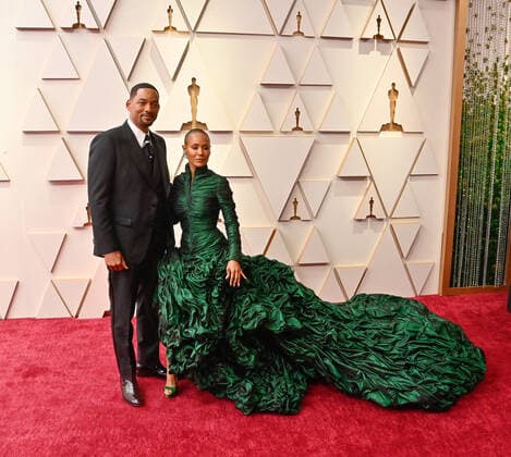 Will Smith and Jada Pinkett Smith arrive for the 94th annual Academy Awards at the Dolby Theatre in the Hollywood section of Los Angeles on Sunday, March 27, 2022.  LAP20220327224 JIMxRUYMEN