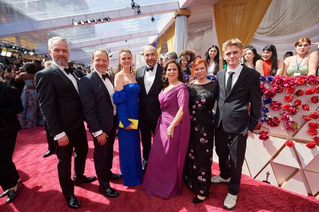 OscarÂ® nominees (from left) Martin Strange-Hanson and Kim Magnusson arrive with guests on the red carpet of the 94th OscarsÂ® at the Dolby Theatre at the Ovation Hollywood in Los Angeles, CA, on Sunday, March 27, 2022.  Copyright: xx 34342-073THA