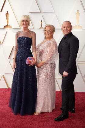 94th OscarsÂ® nominees Linda Dowds, Stephanie Ingram, and Justin Raleigh arrive at the Oscar Nominee Luncheon held at the Fairmont Century Plaza, Monday, March 7, 2022. The 94th OscarsÂ® will air on Sunday, March 27, 2022 live on ABC.  Copyright: xx 34342-219THA