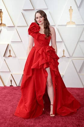 Amy Forsyth arrives on the red carpet of the 94th OscarsÂ® at the Dolby Theatre at Ovation Hollywood in Los Angeles, CA, on Sunday, March 27, 2022.  Copyright: xx 34342-279THA