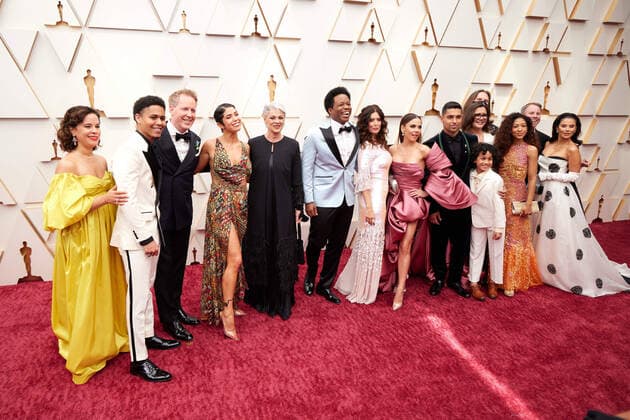 94th OscarsÂ® nominee Jared Bush, Yvett Merino, and Clark Spencer arrive with the cast of Encanto on the red carpet of the 94th OscarsÂ® at the Dolby Theatre at Ovation Hollywood in Los Angeles, CA, on Sunday, March 27, 2022.  Copyright: xx 34342-488THA