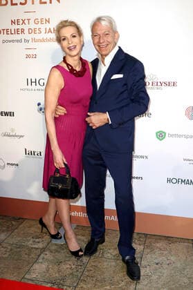 Jo Groebel with wife Grit Weiss at the Next Gen Hotelier of the Year award ceremony at the Grand ElysÃ e Hotel Hamburg, 28 03 2022 Foto:xC.xTamckex xFuturexImage