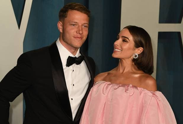 March 27, 2022, Beverly Hills, CA, USA: Christian McCaffrey, Olivia Culpo attend the 2022 Vanity Fair Oscar Party at the Wallis Annenberg Center for the Performing Arts on March 27, 2022 in Beverly Hills, California. Beverly Hills USA - ZUMAs181 20220327_zea_s181_1313 Copyright: xImagespacex