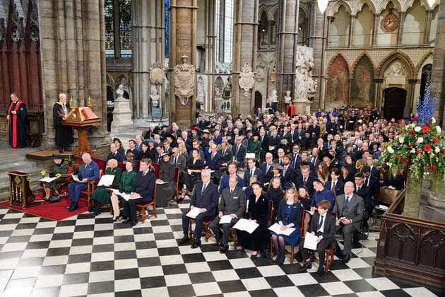Bilder des Jahres 2022, Entertainment 03 März Entertainment Themen der Woche KW13 Entertainment Bilder des Tages . 29 03 2022. London, United Kingdom. Queen Elizabeth II , Prince Charles and Camilla and Prince William, Kate Middleton, Prince George and Princess Charlotte at the Prince Philip Memorial Service at Westminster Abbey in London.  xi-Imagesx IIM-23254-0218