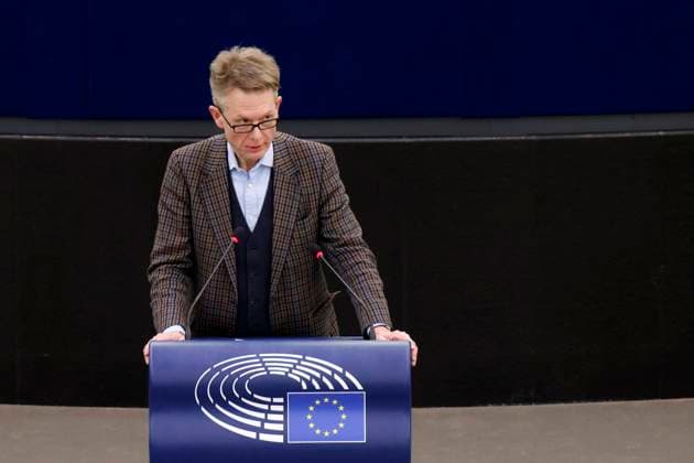 Gunnar Beck im Plenarsaal des Europäischen Parlaments. Straßburg, 09.03.2022 Frankreich *** Gunnar Beck in the plenary hall of the European Parliament Strasbourg, 09 03 2022 France Copyright: xChristophxHardtx