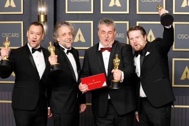March 28, 2022, Los Angeles, CA, USA: LOS ANGELES - MAR 27: Brian Connor, Paul Lambert, Gerd Nefzer, Tristan Myles at the 94th Academy Awards at Dolby Theater on March 27, 2022 in Los Angeles, CA Los Angeles USA - ZUMAnc22 20220328_zaa_nc22_397 Copyright: xKathyxHutchinsx