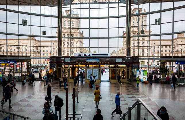 28 April 2018, Minsk, Belarus. Passengers in the building of the railway station in Minsk., model released, , property released, , 33863674.jpg, station, railway, strasbourg, london, victoria, sidewalk, railroad, rail, interior, france, transportation, transport, train, city, people, travel, architecture, building, europe, public, passenger, platform, airport, gatwick, munchen, modern, view, urban, indoor, town, roof, united, connection, design, timetable, infrastructure, editorial