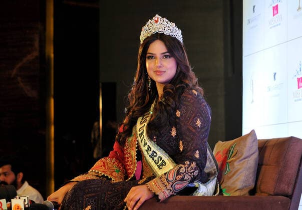 Bilder des Jahres 2022, Entertainment 03 März Entertainment Themen der Woche KW13 Entertainment Bilder des Tages CHANDIGARH, INDIA - MARCH 30: Miss Universe Harnaaz Kaur Sandhu during a press conference, at Hotel JW Marriot on March 30, 2022 in Chandigarh, India. (Photo by Ravi Kumar Hindustan Times) Press Conference Of Miss Universe Harnaaz Kaur Sandhu In Chandigarh