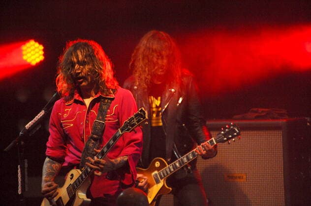 CHICAGO, IL - MARCH 30: The Darkness in concert at The Park West in Chicago, Illinois on March 30,2022. Copyright: xGenexAmbox