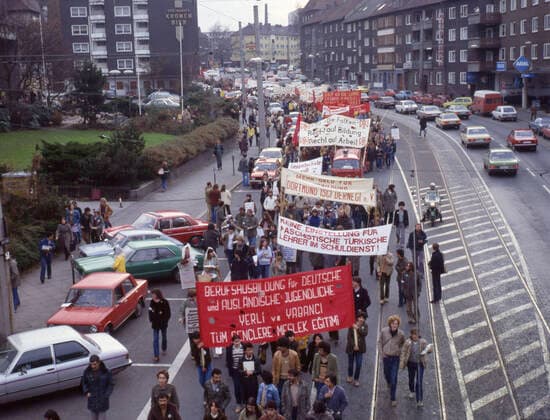 In den 80er-Jahren. Dortmund: DGB-Demo. 80er Jahre- NRW *** In the 80s Dortmund DGB Demo 80s NRW