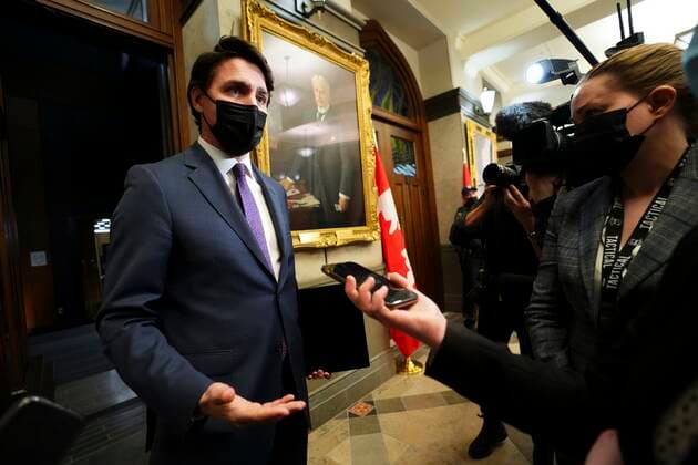 March 31, 2022, Ottawa, Ontario, Canada: Prime Minister Justin Trudeau arrives at question period on Parliament Hill in Ottawa on Thursday, March 31, 2022. Ottawa Canada  - ZUMAc35_ 20220331_zaf_c35_030 Copyright: xSeanxKilpatrickx