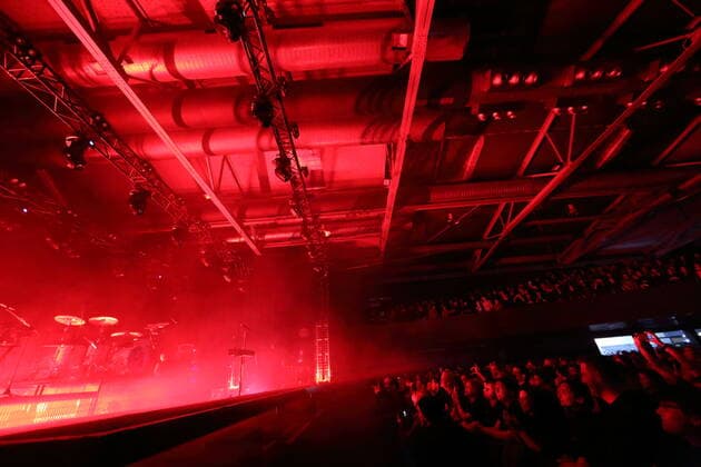 Stage and concertgoers before the beginning of Skunk Anansie concert at Columbiahalle in Berlin, 31 March 2022 Skunk Anansie concert Berlin
