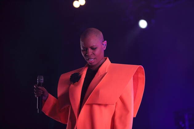 Deborah Anne Dyer aka Skin from the band Skunk Anansie at a concert at Columbiahalle in Berlin, 31 March 2022 Skunk Anansie concert Berlin