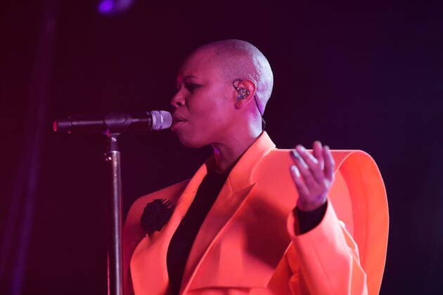 Deborah Anne Dyer aka Skin from the band Skunk Anansie at a concert at Columbiahalle in Berlin, 31 March 2022 Skunk Anansie concert Berlin