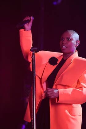 Deborah Anne Dyer aka Skin from the band Skunk Anansie at a concert at Columbiahalle in Berlin, 31 March 2022 Skunk Anansie concert Berlin