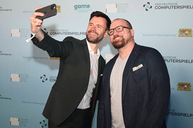 Felix Falk and Lars Janssen at the German Computer Game Award 2022 ceremony in the TonHalle Munich, 31 03 2022 Foto:xR.xHeinex xFuturexImage