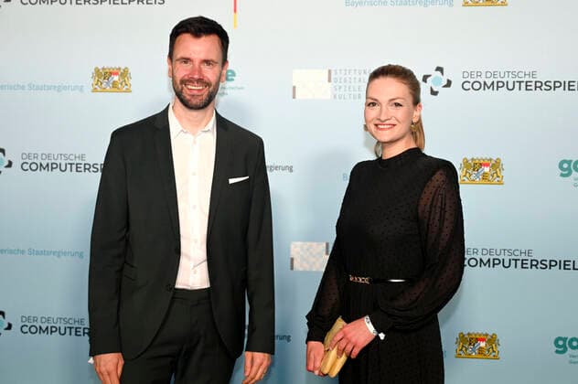 Felix Falk and Judith Gerlach at the German Computer Game Award 2022 ceremony in the TonHalle Munich, 31 03 2022 Foto:xR.xHeinex xFuturexImage