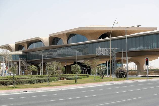 PXL_Qatar metro line Photo of 300-kilometer Doha Metro serves the Greater Doha area and provides connections to city centers, major shopping areas and residential areas taken on 31. March, 2022. The metro, which was built on the outskirts of the city, is underground in the central part of Doha. It consists of four lines and 100 stations: Red, Gold, Green and Blue. The red line connects the international airport with West Bay in central Doha. Qatar s network of railway systems will be completed before the opening of the 2022 FIFA World Cup. Photo: Igor Kralj nordphoto GmbH PIXSELL *** Local Caption *** *** PXL Qatar metro line Photo of 300 kilometer Doha Metro serves the Greater Doha area and provides connections to city centers, major nordphoto GmbHxPIXSELL nph00017