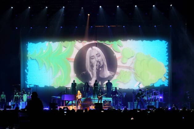 Sarah Connor at a concert at the Mercedes Benz Arena in Berlin, 2 April 2022 Sarah Connor concert Berlin