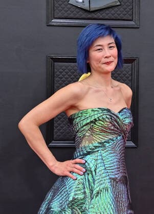 Jennifer Koh arrives for the 64th annual Grammy Awards at the MGM Grand Garden Arena in Las Vegas, Nevada on Sunday, April 3, 2022.  LAV20220403198 JIMxRUYMEN