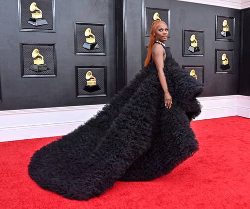 Doechii arrives for the 64th annual Grammy Awards at the MGM Grand Garden Arena in Las Vegas, Nevada on Sunday, April 3, 2022.  LAV20220403221 JIMxRUYMEN