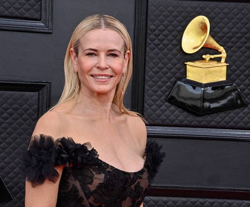 Chelsea Handler arrives for the 64th annual Grammy Awards at the MGM Grand Garden Arena in Las Vegas, Nevada on Sunday, April 3, 2022.  LAV20220403333 JIMxRUYMEN